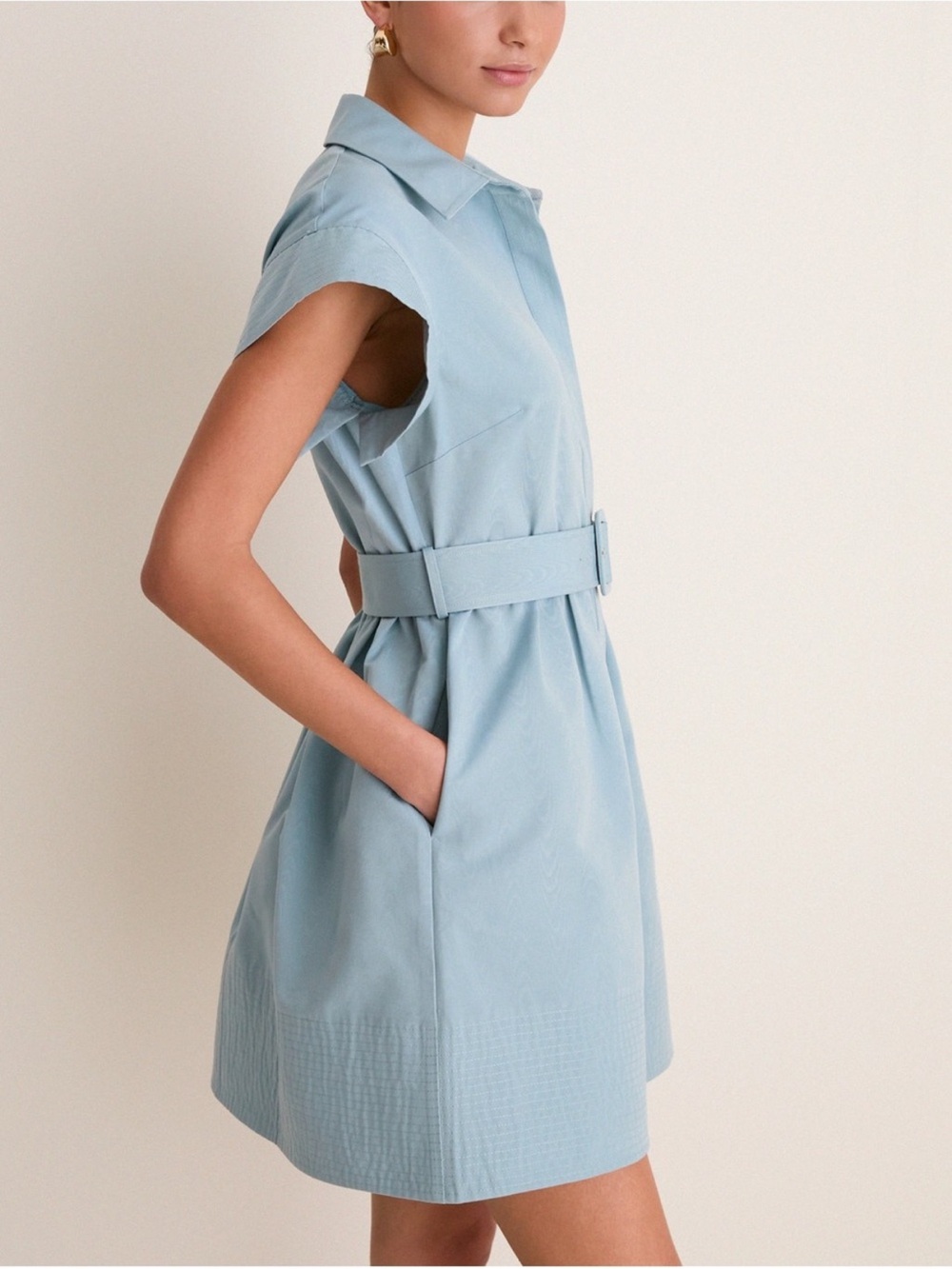 Tuckernuck Slate Blue Mini Chloe Dress NWT M No Belt - Picture 9 of 12